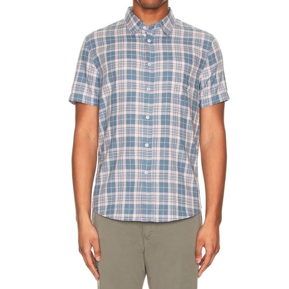 NWT Rails Men’s Fairfax Button Up Shirt Mediterranean Melon Melange XL Blue Pink